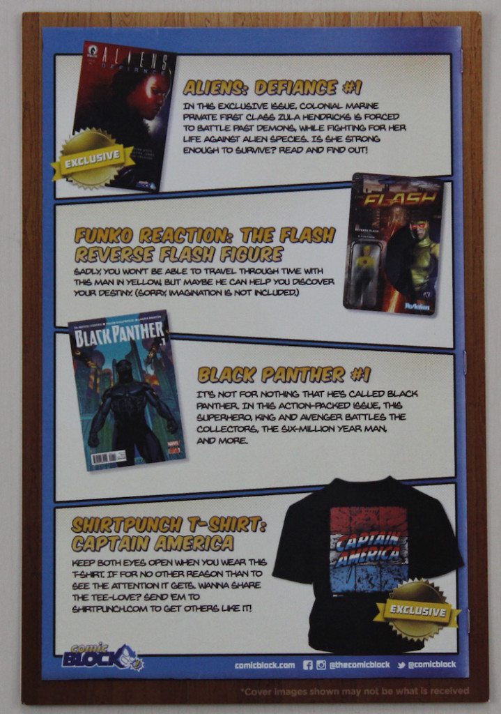 Comic Block Subscription Box Review + Coupon April 2016 - card back