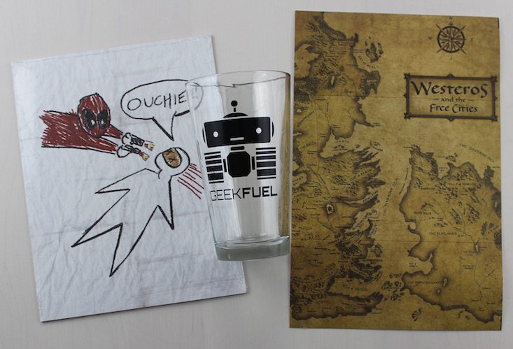 Geek Fuel Subscription Box Review + Exclusive Coupon May 2016 - print and glass
