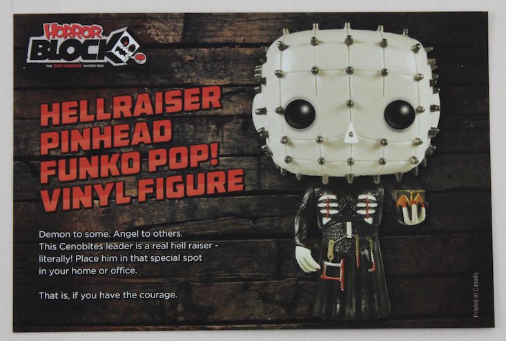 Horror Block Subscription Box Review + Coupon April 2016 - card front