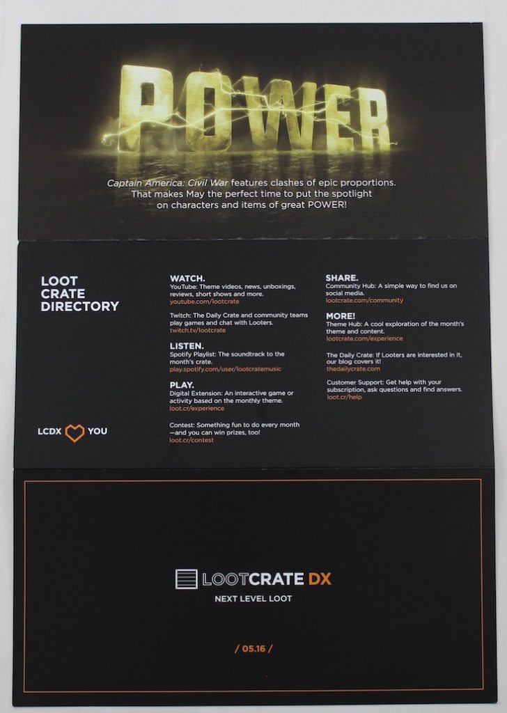 Loot Crate DX Subscription Box Review + Coupon May 2016 - card