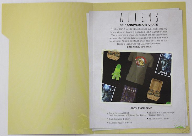 Loot Crate Limited Edition Aliens Crate Review - info sheet