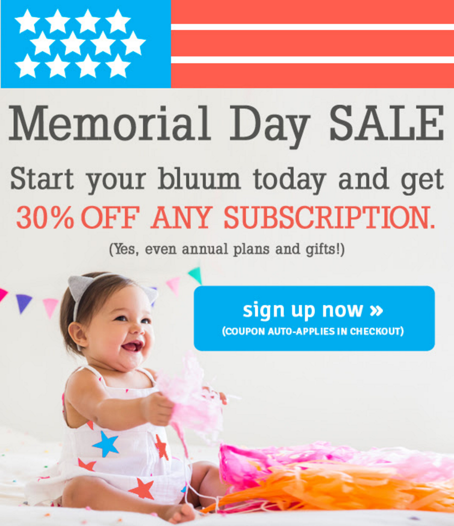 Bluum Memorial Day Sale – 30% Off All Length Subscriptions!