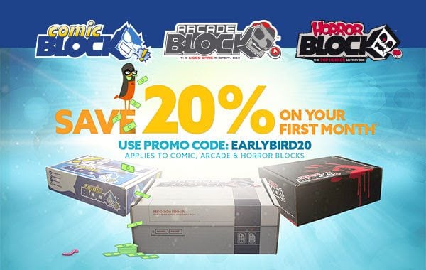 Arcade, Horror, and Comic Block June 2016 Spoilers + 20% Off Coupon!