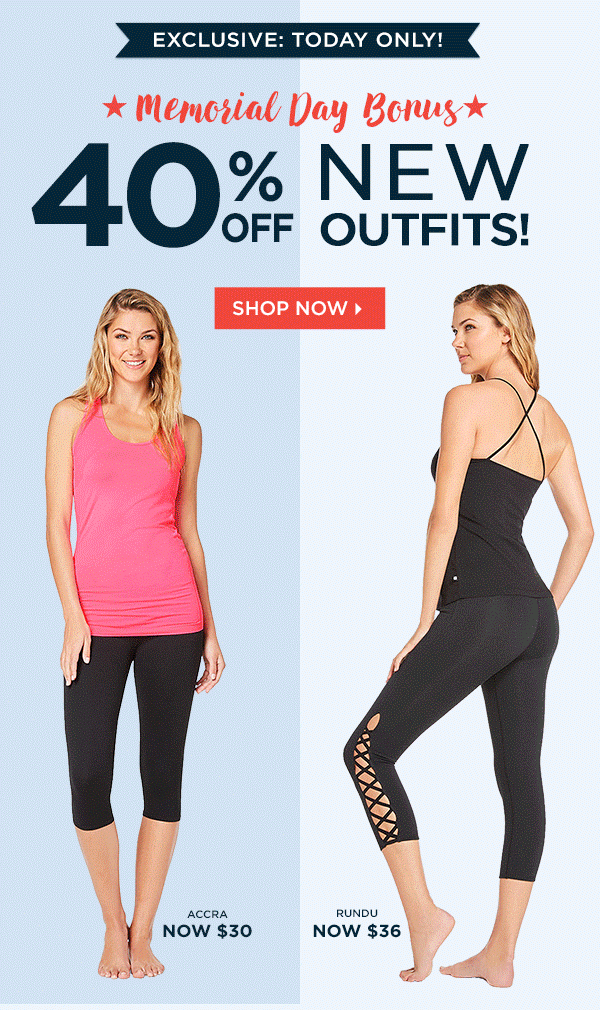 Today Only! 40% Off New Outfits At Fabletics!