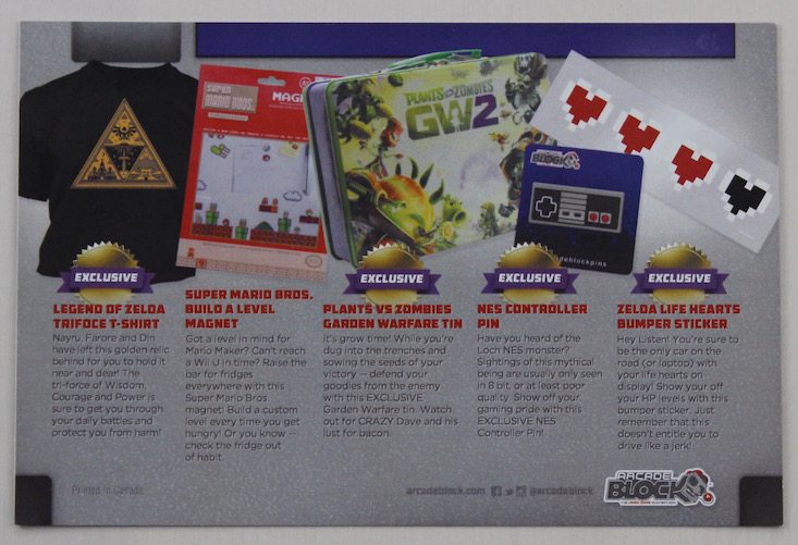 Arcade Block Subscription Box Review + Coupon May 2016 - card back