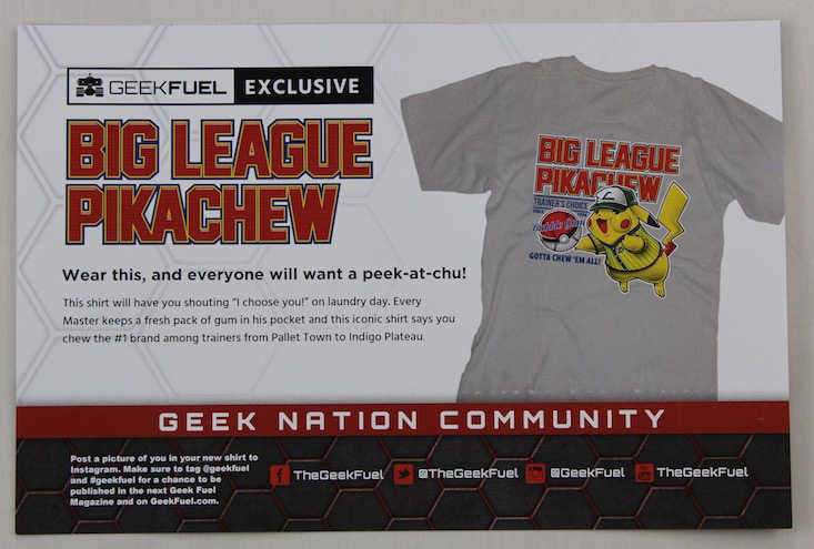 Geek Fuel Subscription Box Review + Exclusive Coupon June 2016 - card front