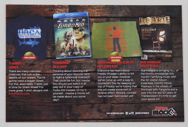Horror Block Subscription Box Review + Coupon – June 2016 - card back