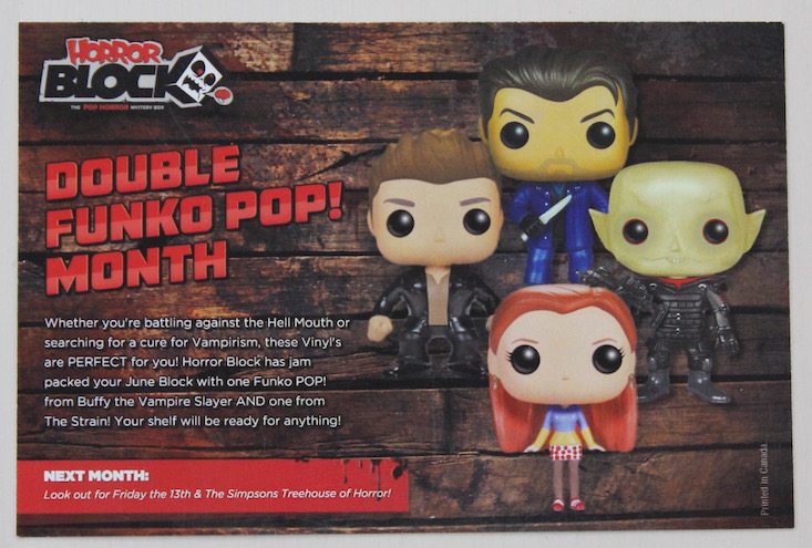 Horror Block Subscription Box Review + Coupon – June 2016 - card front