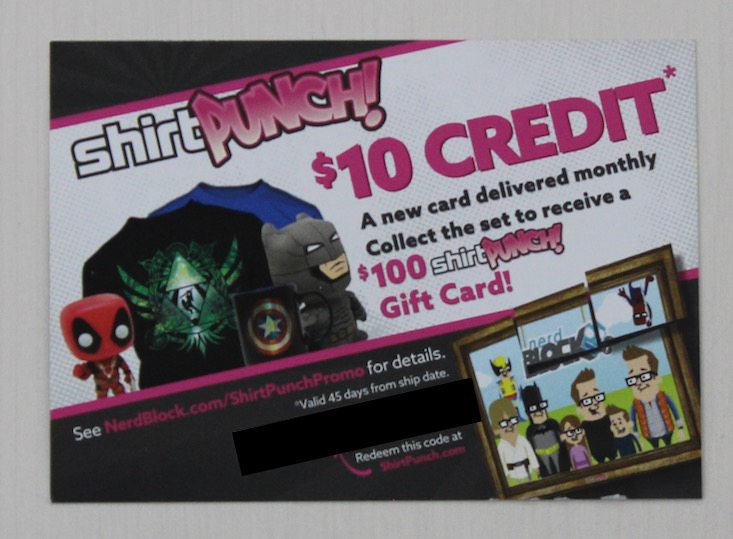 Horror Block Subscription Box Review + Coupon – June 2016 - shirtpunch credit