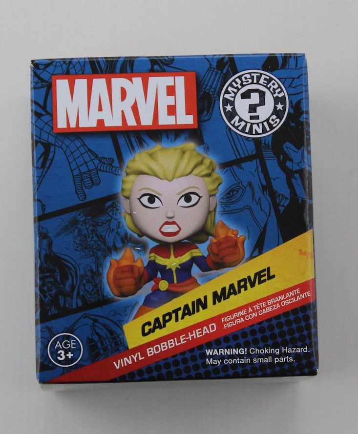 Marvel Collector Corps Subscription Box Review June 2016 - mystery mini captain marvel