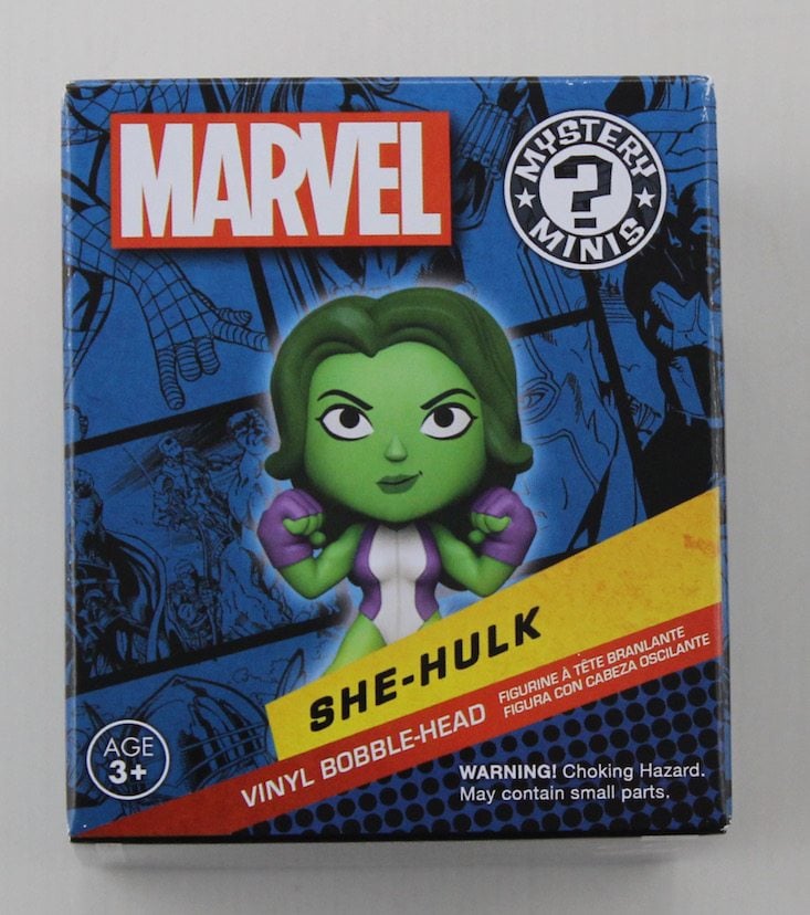 Marvel Collector Corps Subscription Box Review June 2016 - mystery mini she-hulk