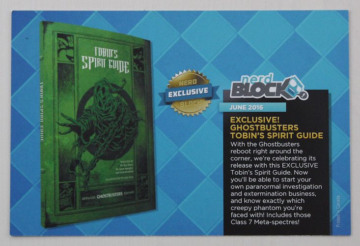 Nerd Block Subscription Box Review + Coupon June 2016 - card front