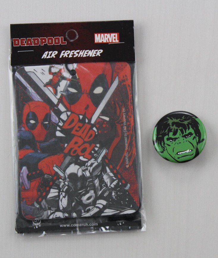 Powered Geek Box Subscription Box Review May 2016 - pin and air freshener