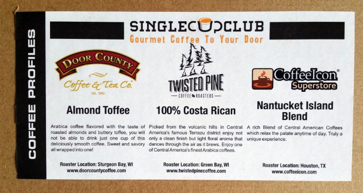 SINGLE CUP CLUB - info