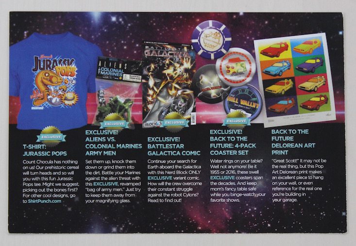 Sci Fi Block Subscription Box Review + Coupon June 2016 - card back