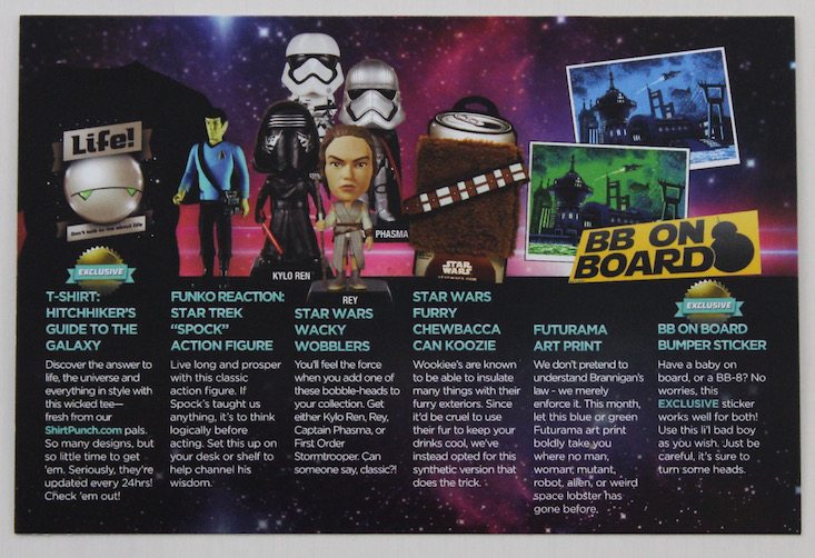Sci Fi Block Subscription Box Review + Coupon May 2016 - card back