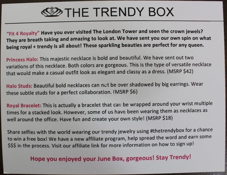 Trendybox-description card