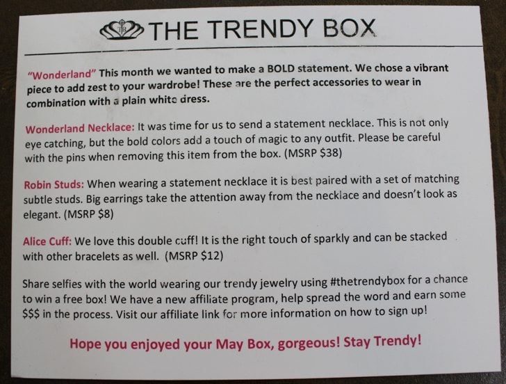 Trendybox-description card