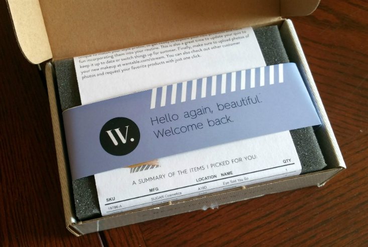 WANTABLE MAKEUP JUNE 2016 - packaging