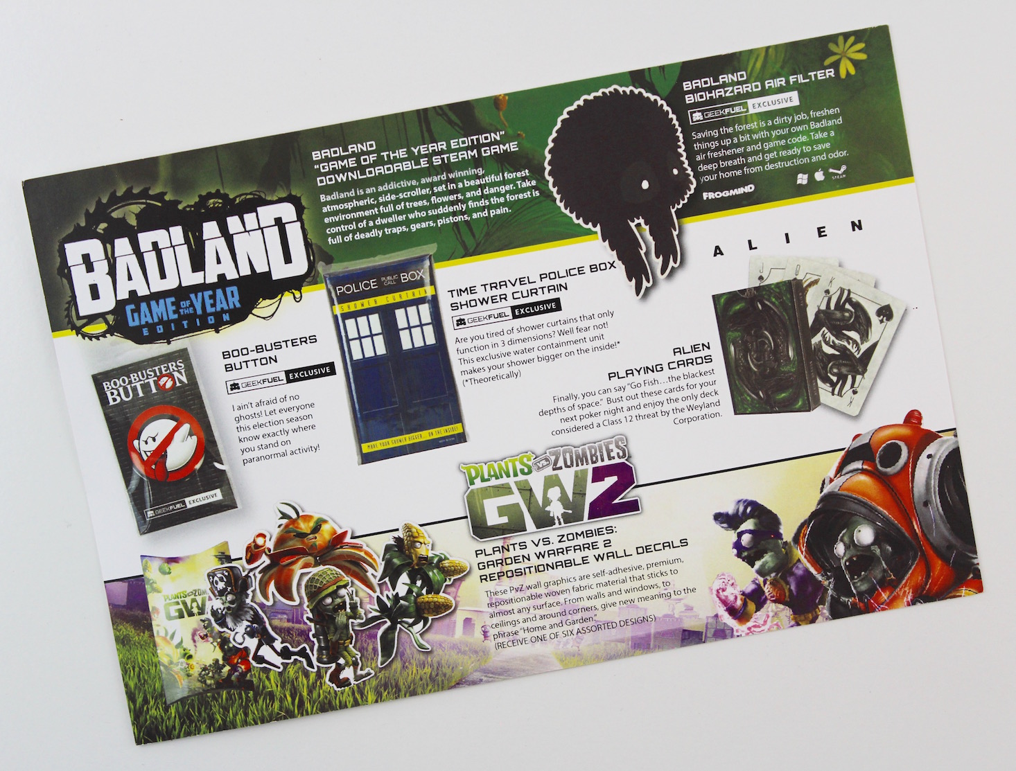 Geek Fuel Subscription Box Review + Exclusive Coupon July 2016 - card back