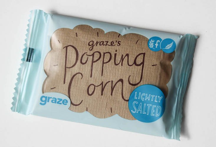 Graze Top 20 Box Review + Free Box Coupon July 2016 - popcorn