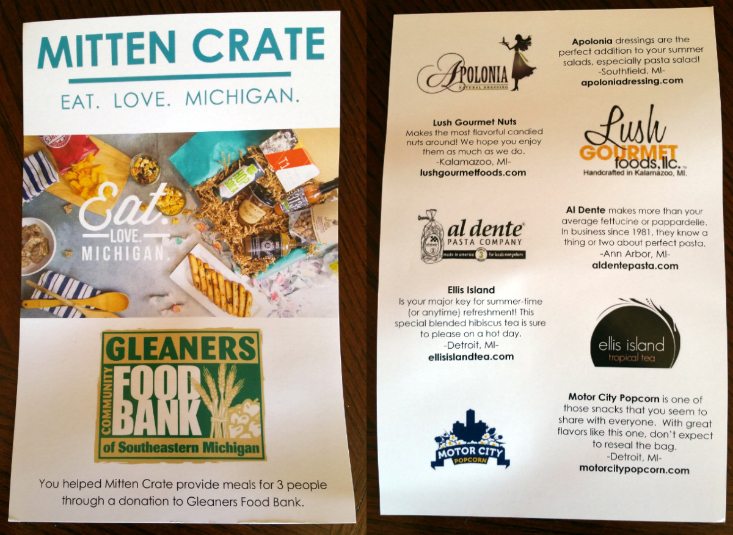 MITTEN CRATE JUNE 2016 - INFO