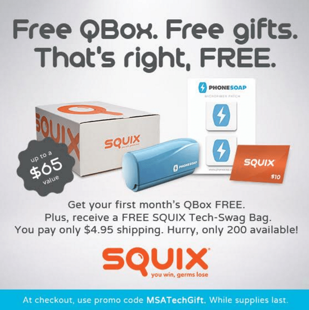 FREE First Squix Box + FREE Tech Swag Bag – Just Pay $4.95 Shipping