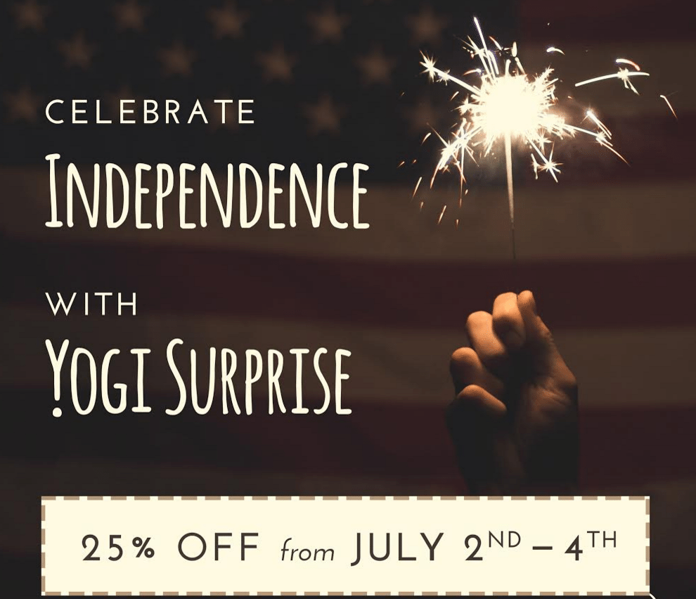 Yogi Surprise 4th of July Sale – 25% Off Your First Month!