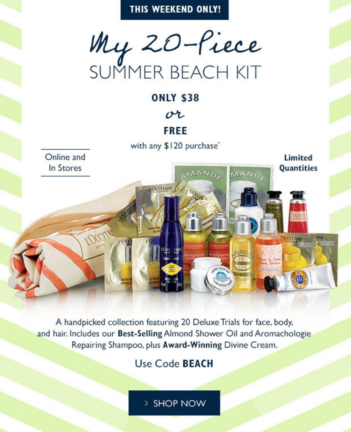 This Weekend Only – Limited Edition L’Occitane Summer Beach Kit