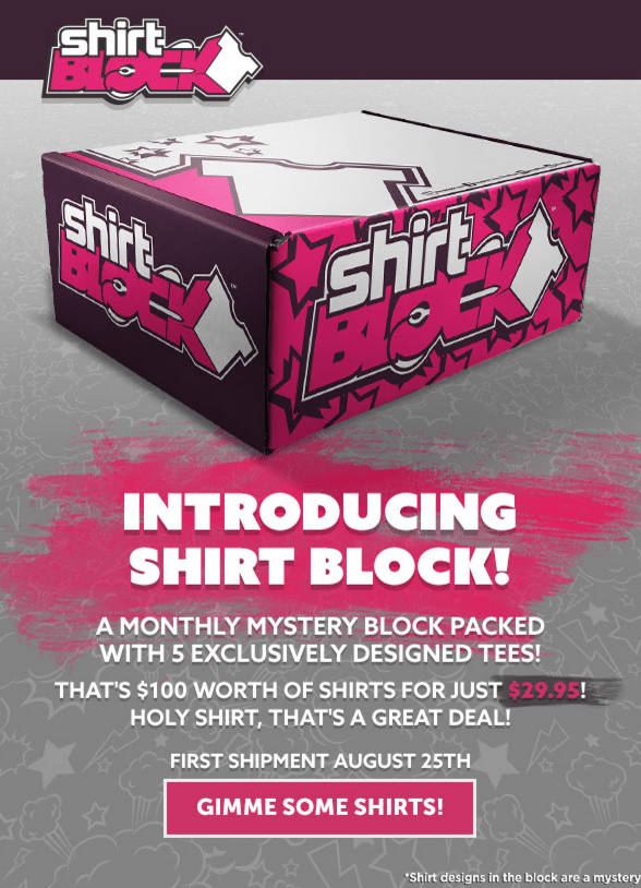 New Subscription Box from Nerd Block: Shirt Block + Coupon!