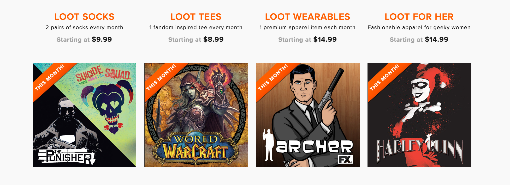 Loot Wear Themes August