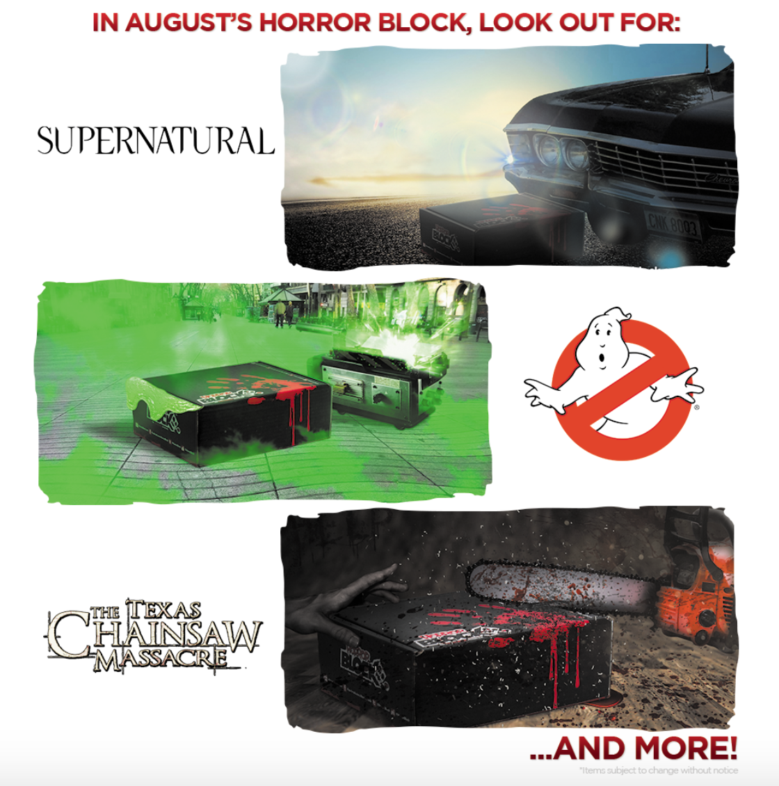 Horror Block August Franchises