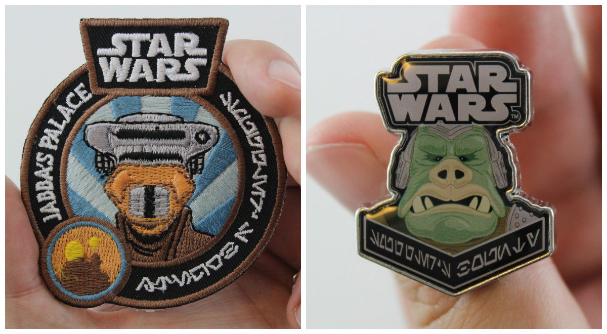 Star Wars Smuggler's Bounty Subscription Box Review Jabba's Palace - pin and patch