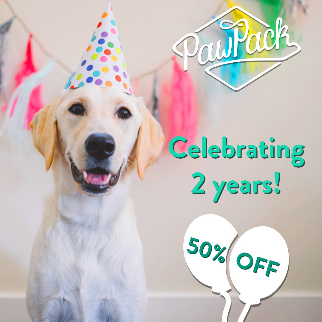 Paw Pack 2 Year Anniversary Sale – 50% off New Subscriptions