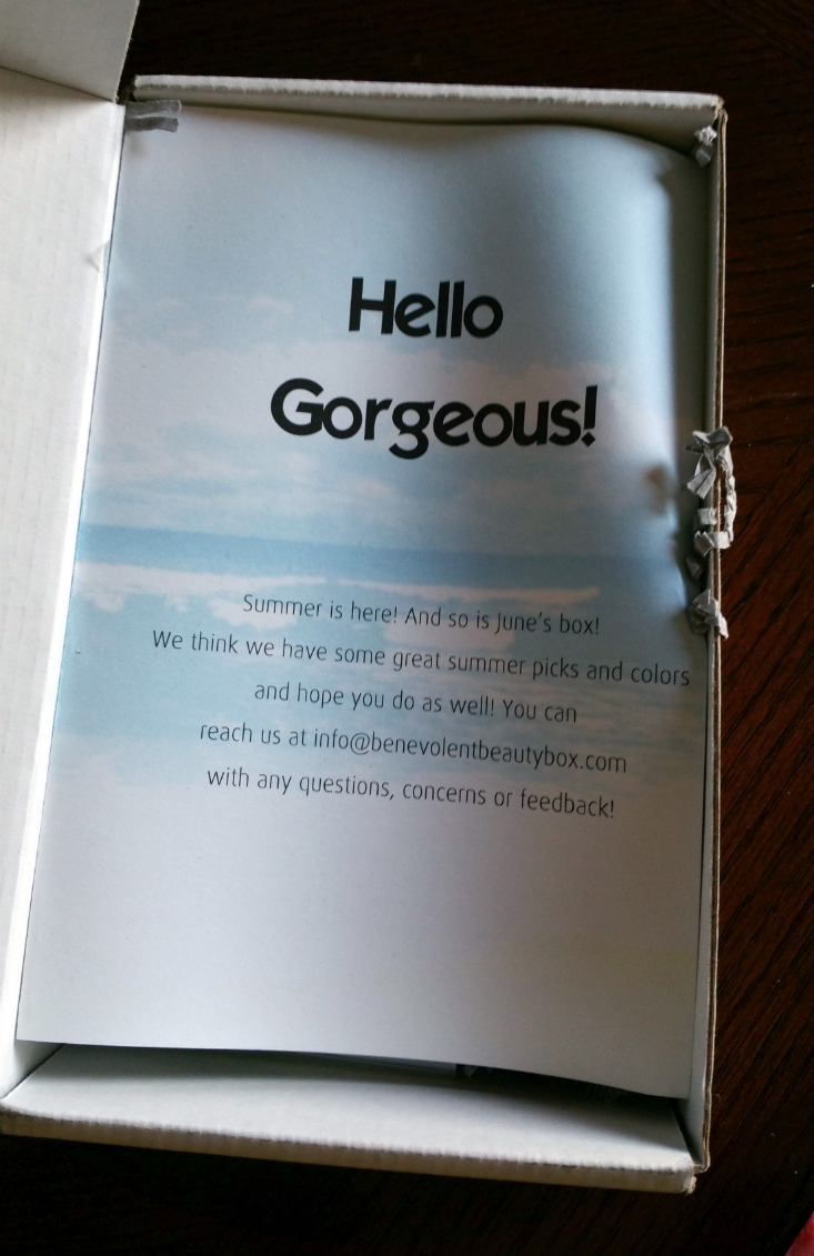 BENEVOLENT BEAUTY JUNE 2016 - packaging