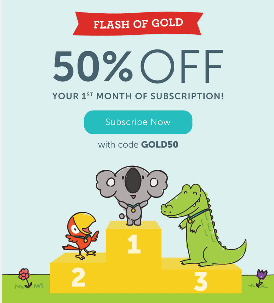 Extended for 2 More Days! 50% Off Your First Month of Kiwi Crate!