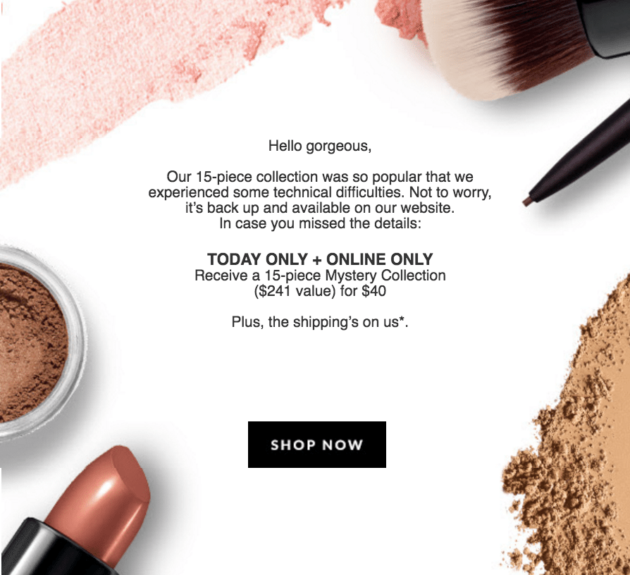 Available Again – Bare Minerals Mystery Box + Free Shipping!