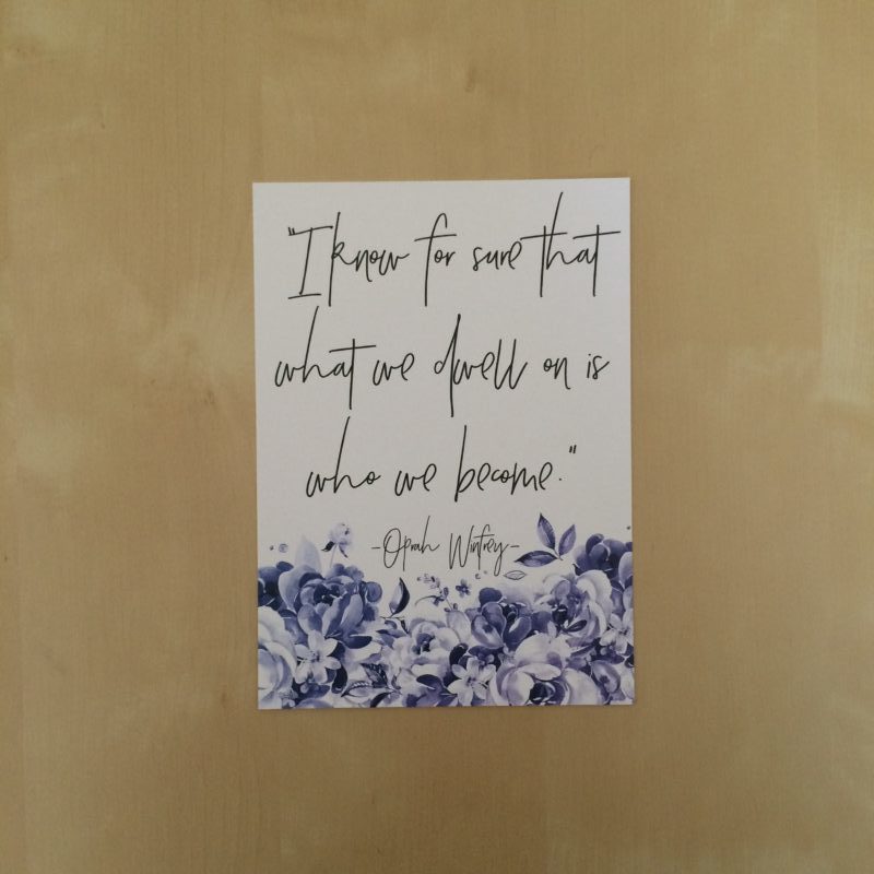 Inspiring Oprah quote from the July 2016 MissionCute subscription box!