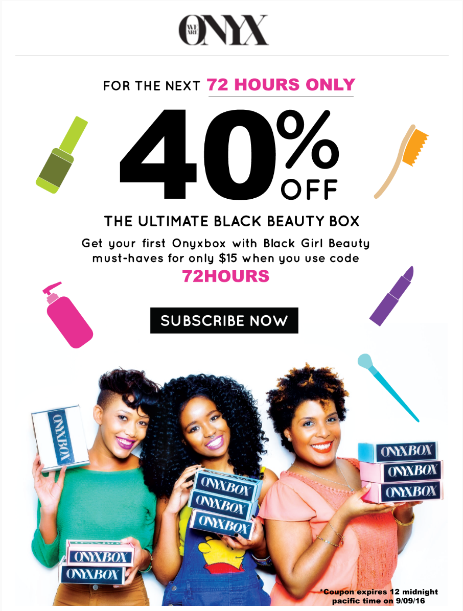 We Are Onyx Beauty Box Coupon – 40% Off Your First Box