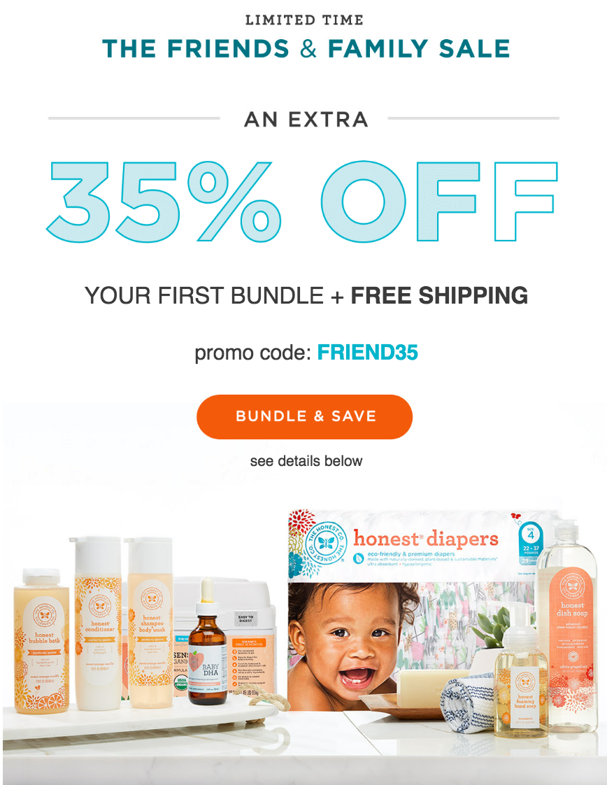 Honest Company Friends + Family Sale – 35% Off First Box!