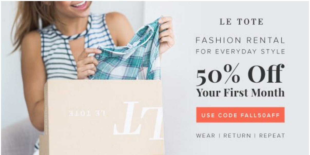 Le Tote Coupon – 50% Off Your First Month!