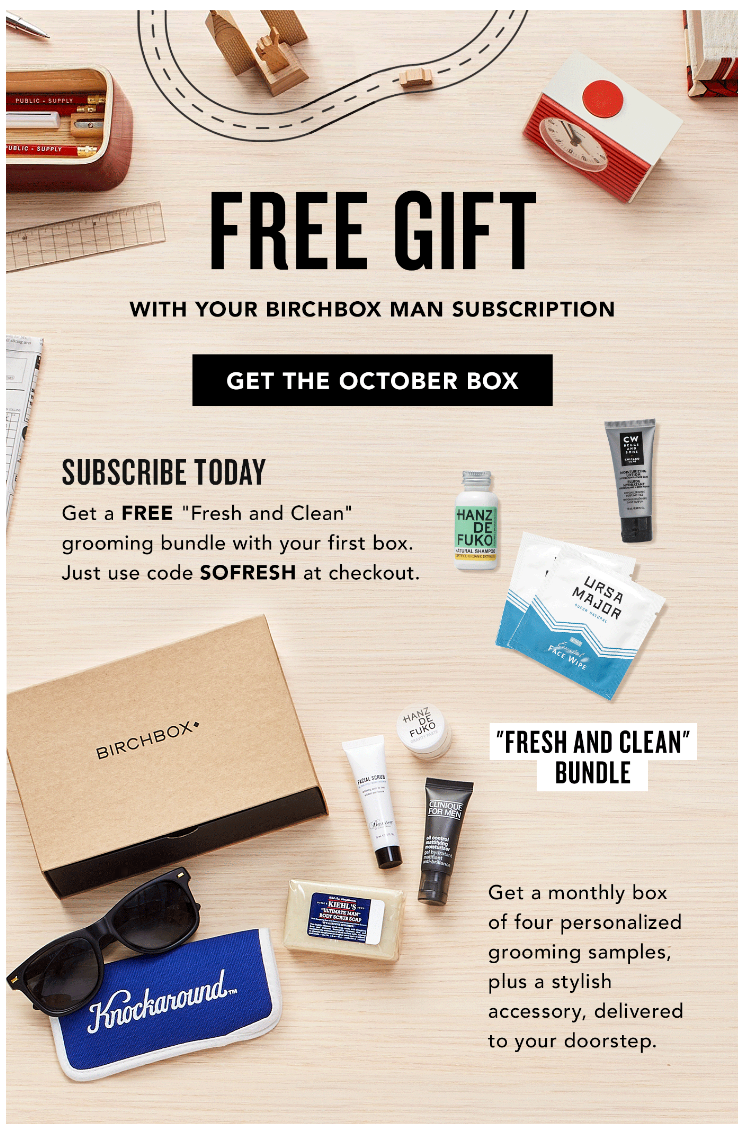 Birchbox Man Coupon – Free Grooming Bundle with Subscription!