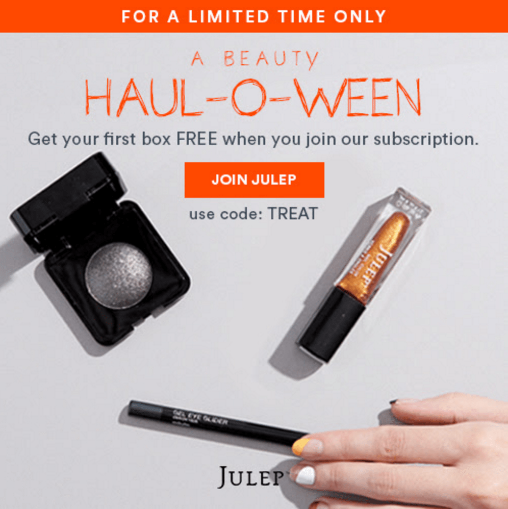 FREE Halloween Welcome Box with Julep Subscription!