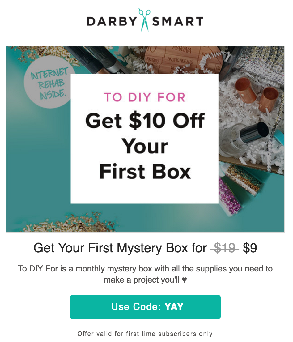 New Darby Smart Coupon – First Box for Only $9!