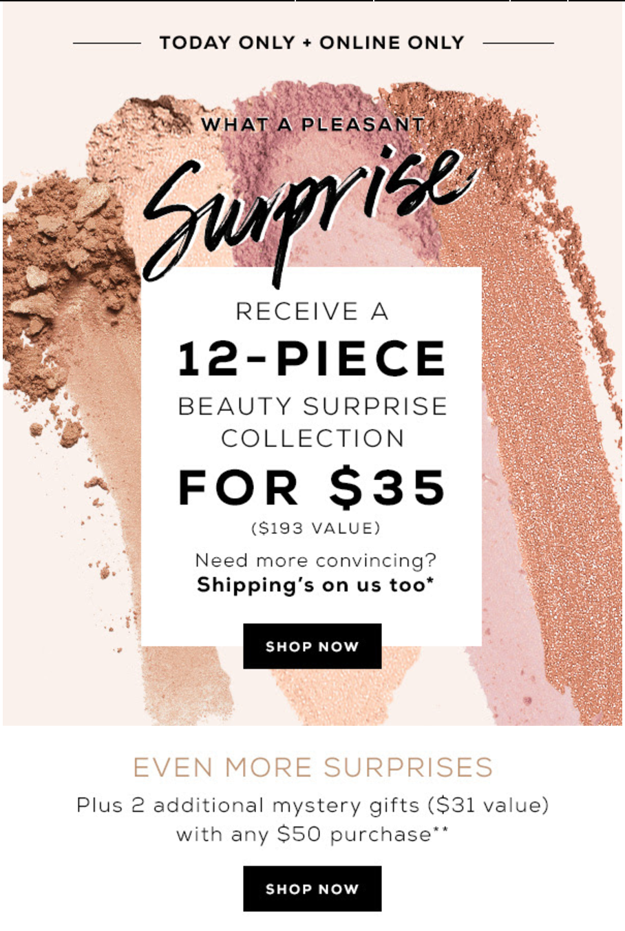 Today Only – Bare Minerals Mystery Box + Free Shipping!