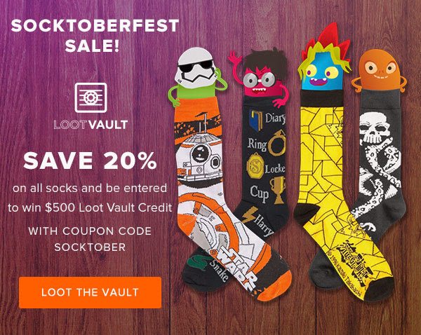 Loot Vault Coupon – Save 20% Off All Socks!
