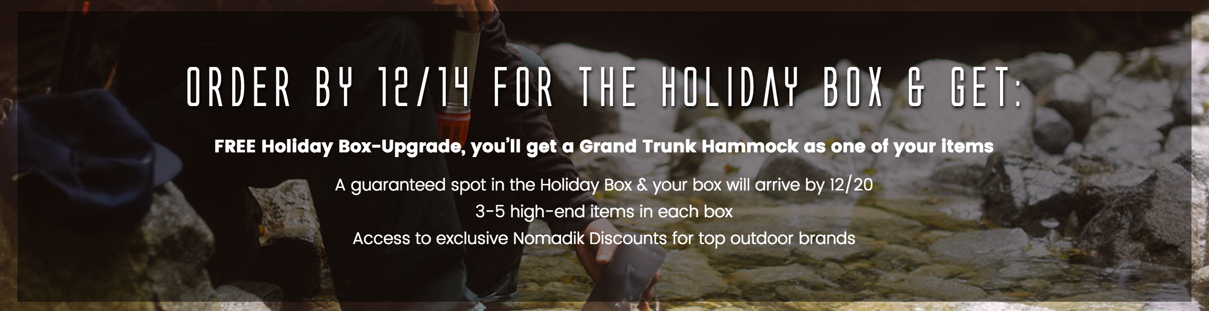 Nomadik Black Friday Deal – 15% Off + Free Grand Trunk Hammock!