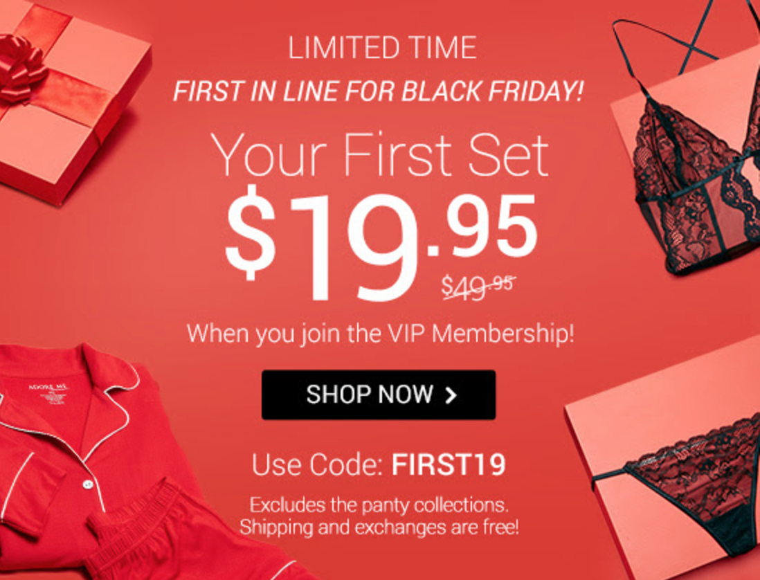 Adore Me Black Friday Deal – Get Your First Set for $19.95!