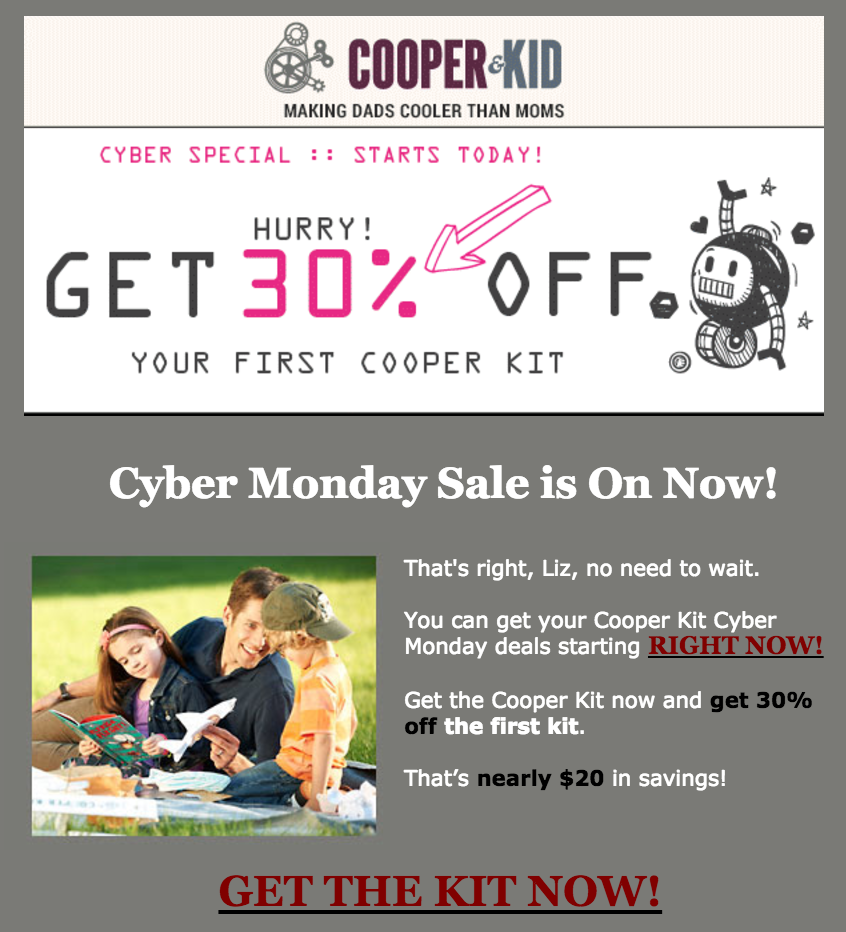 Cooper & Kid Black Friday Sale – 30% Off First Box!