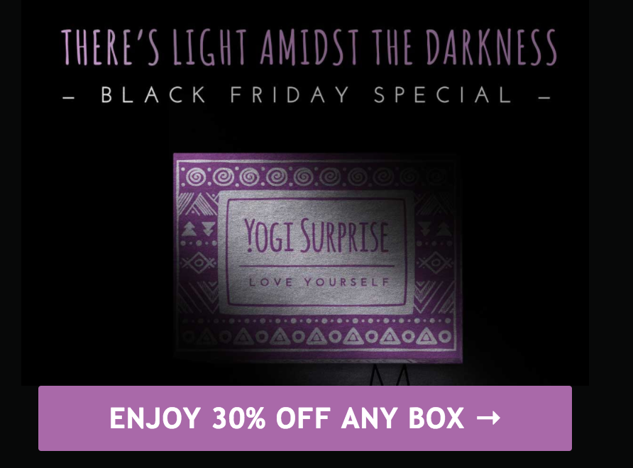 Yogi Surprise Black Friday Sale – 30% Off Your First Box!